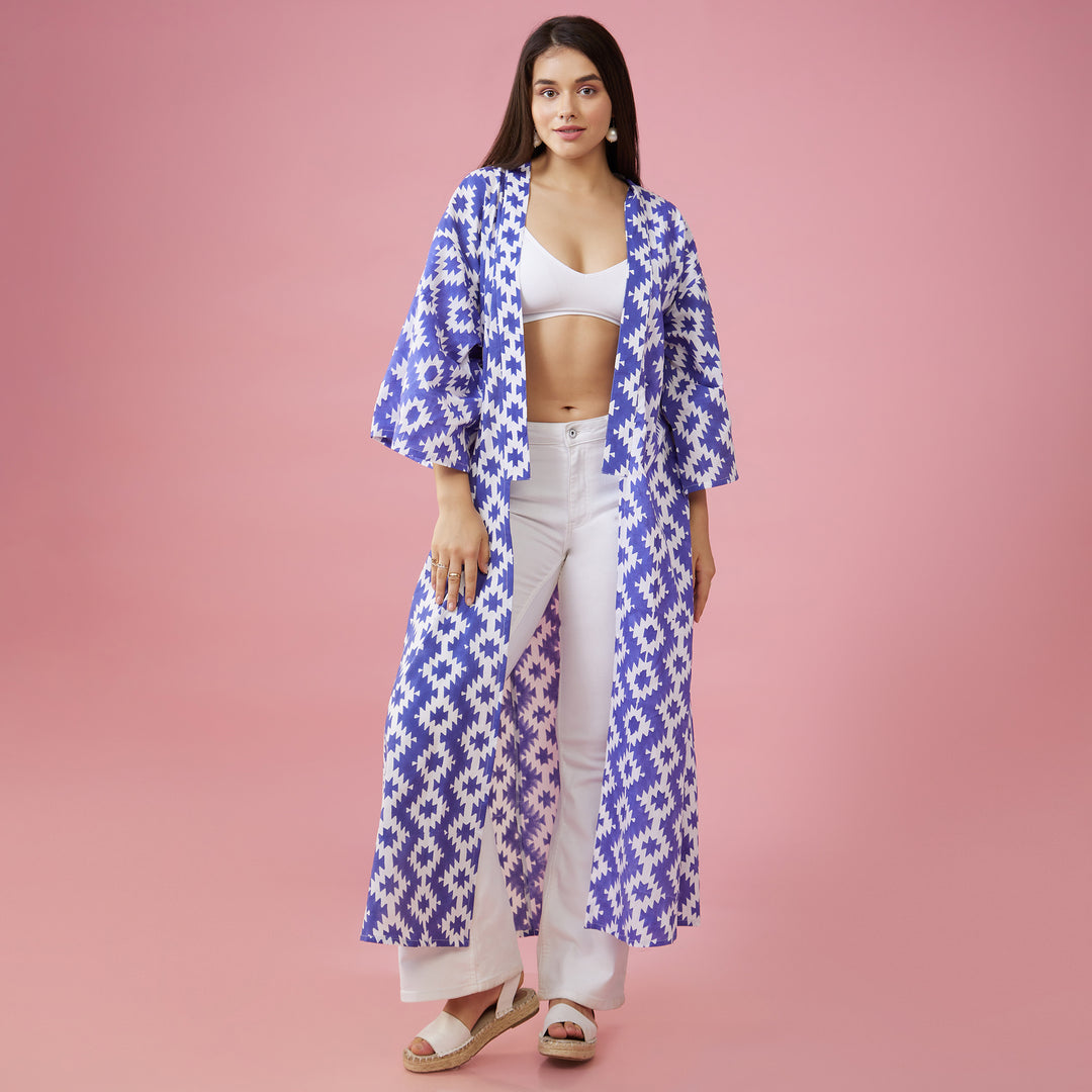 Almas Blue Kimono Overlay - thesotr.com