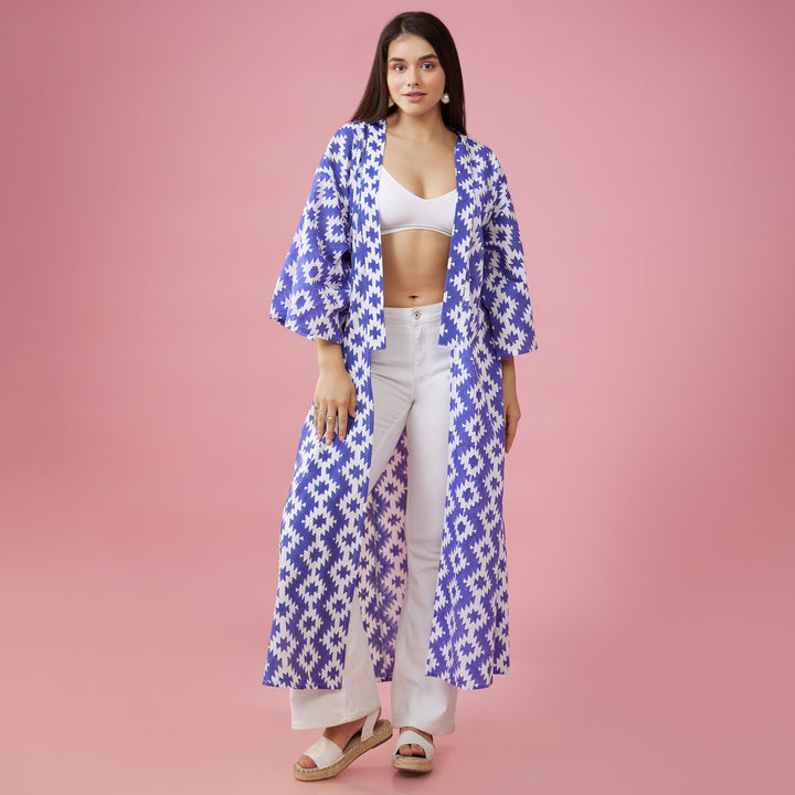 Almas Blue Kimono Overlay - thesotr.com
