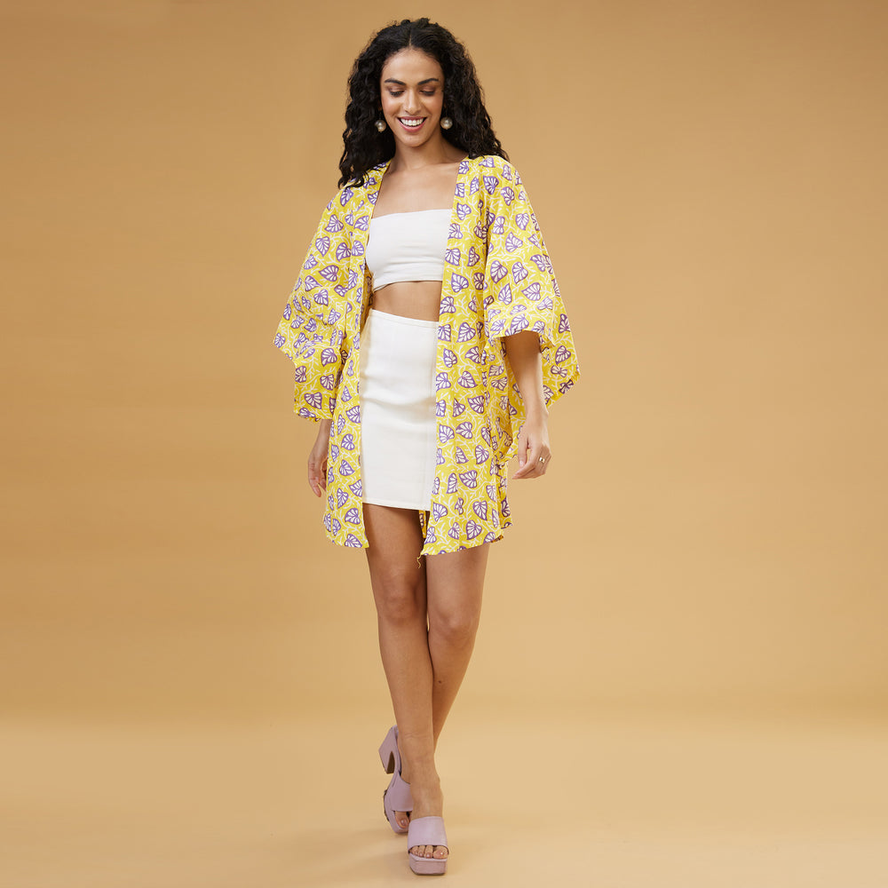 Aloma Yellow Kimono Overlay - thesotr.com