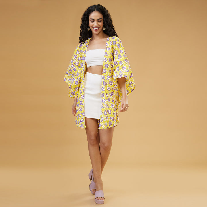 Aloma Yellow Kimono Overlay - thesotr.com