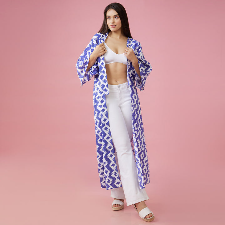 Almas Blue Kimono Overlay - thesotr.com