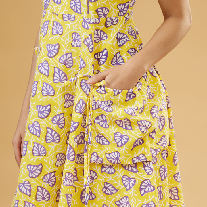 Aloma Yellow Bow Tie Short Dress - thesotr.com