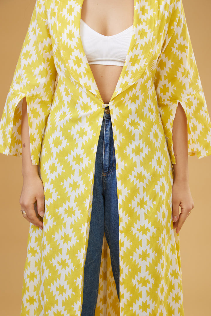 Almas Yellow Blazer Collar Overlay - thesotr.com