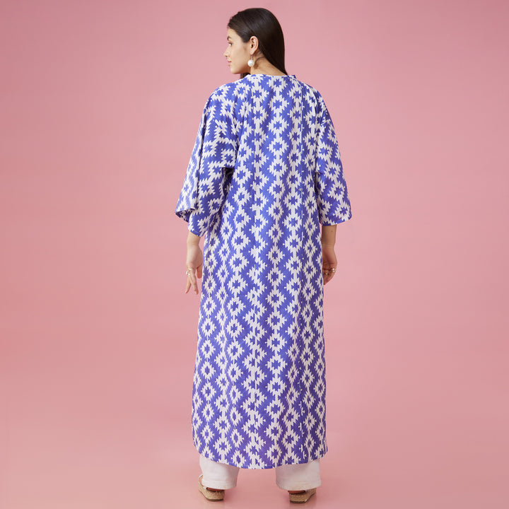 Almas Blue Kimono Overlay - thesotr.com