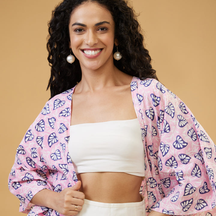 Aloma Pink Kimono Overlay - thesotr.com