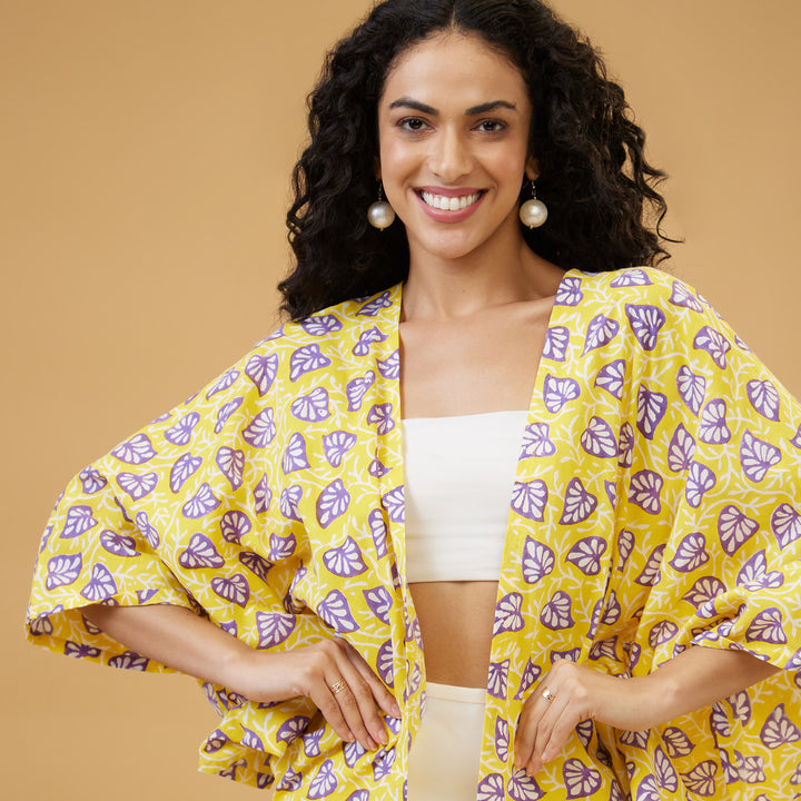 Aloma Yellow Kimono Overlay - thesotr.com