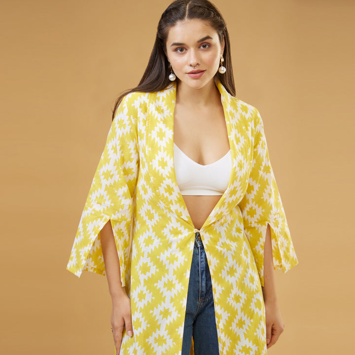 Almas Yellow Blazer Collar Overlay - thesotr.com