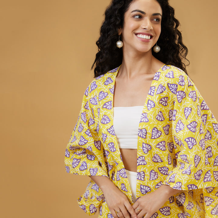 Aloma Yellow Kimono Overlay - thesotr.com