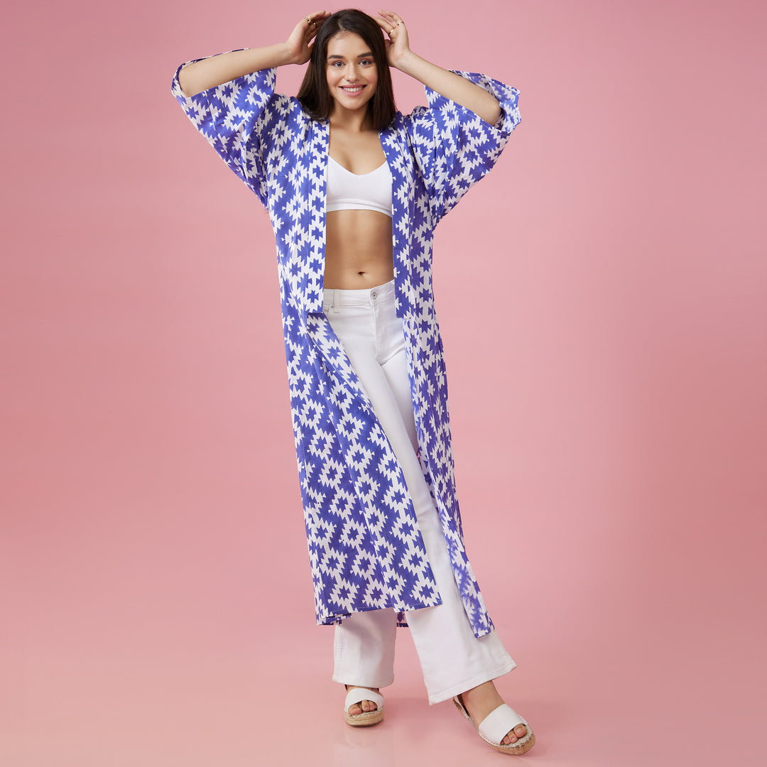 Almas Blue Kimono Overlay - thesotr.com
