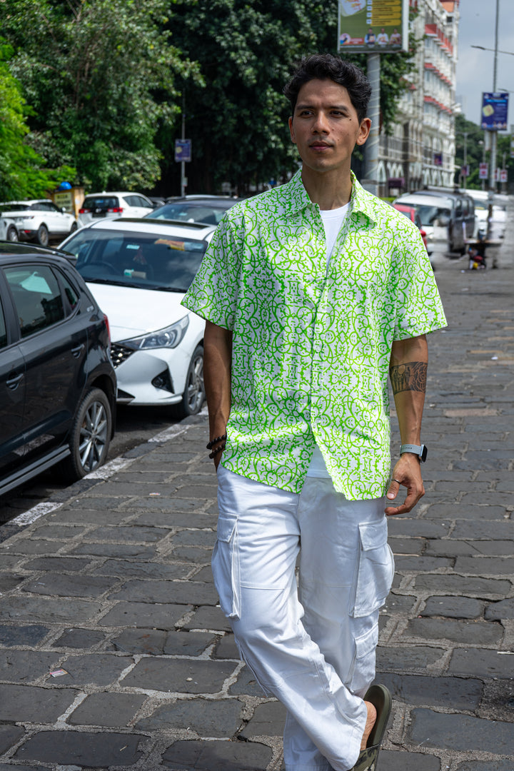 Maya Green Relaxed Fit Short Sleeve Shirt