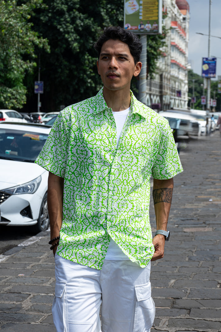 Maya Green Relaxed Fit Short Sleeve Shirt