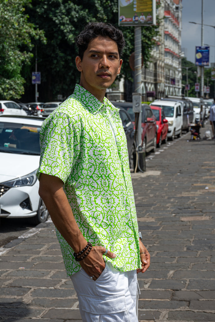 Maya Green Relaxed Fit Short Sleeve Shirt