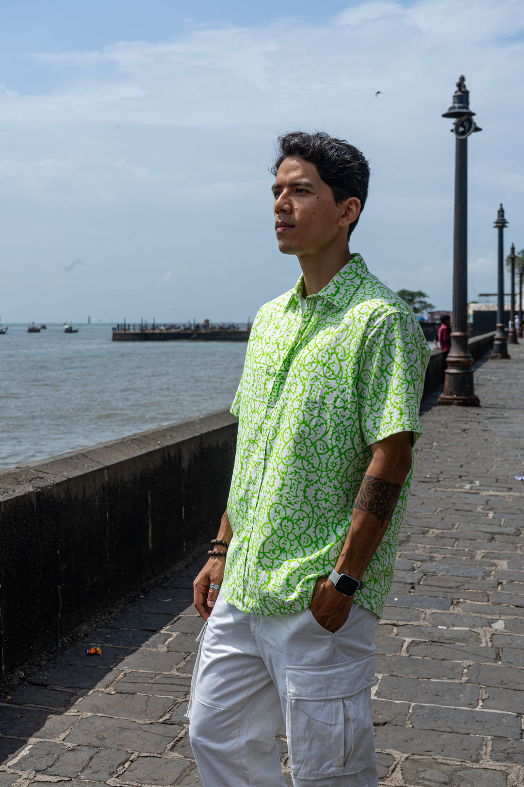 Maya Green Relaxed Fit Short Sleeve Shirt