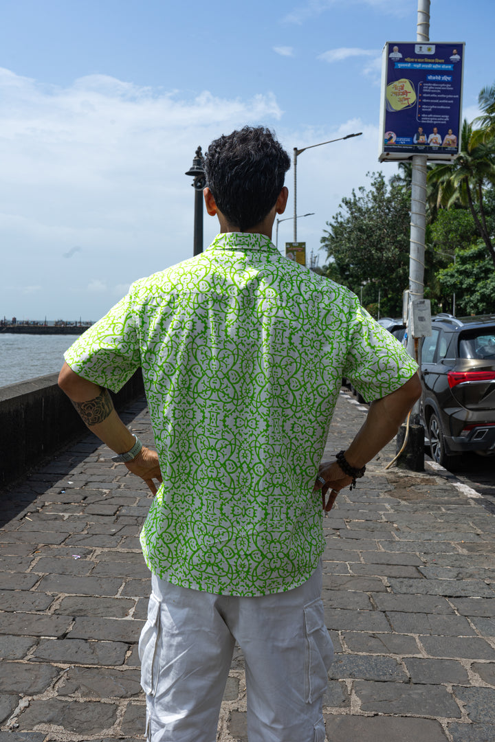Maya Green Relaxed Fit Short Sleeve Shirt