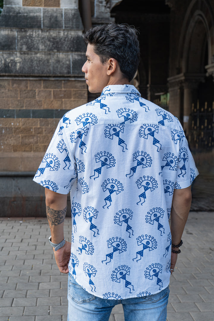 Varli Blue Relaxed Fit Short Sleeve Shirt