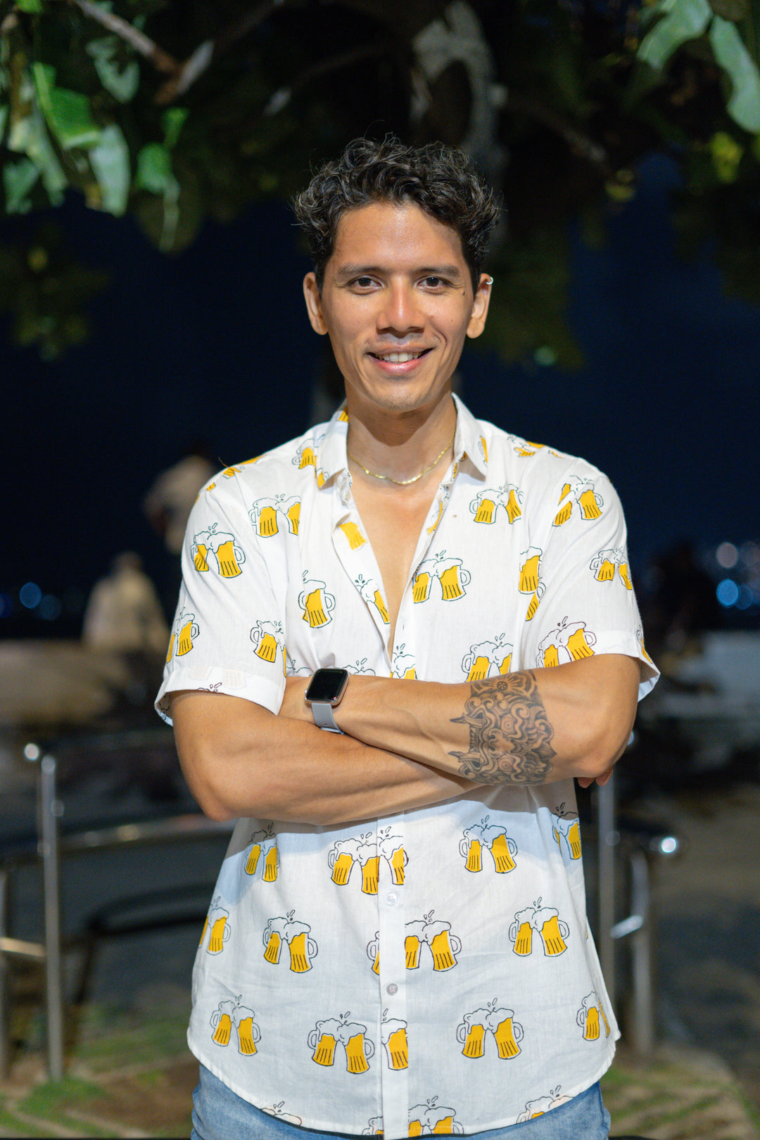 Beer Mug Slim Fit Short Sleeve Shirt