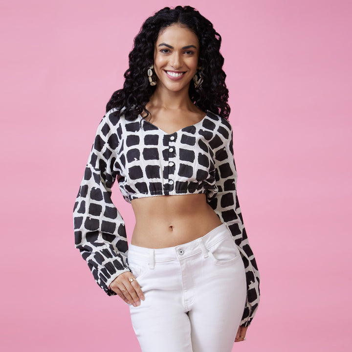 Mraba Black Crop Top - thesotr.com