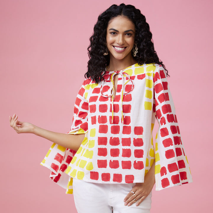 Mraba Multi Slit Sleeve Top - thesotr.com