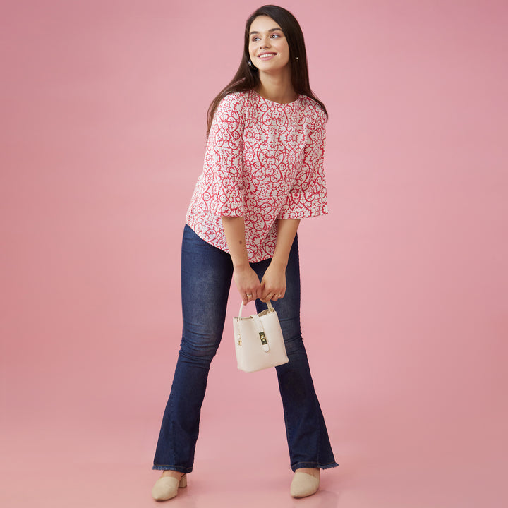 Maya Pink Back Detail Top - thesotr.com