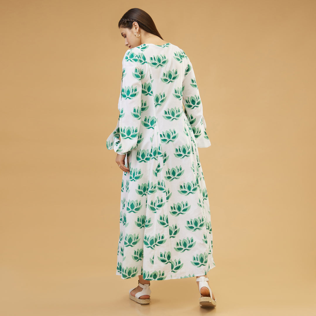 Zuri Green Peasant Sleeve Overlay - thesotr.com