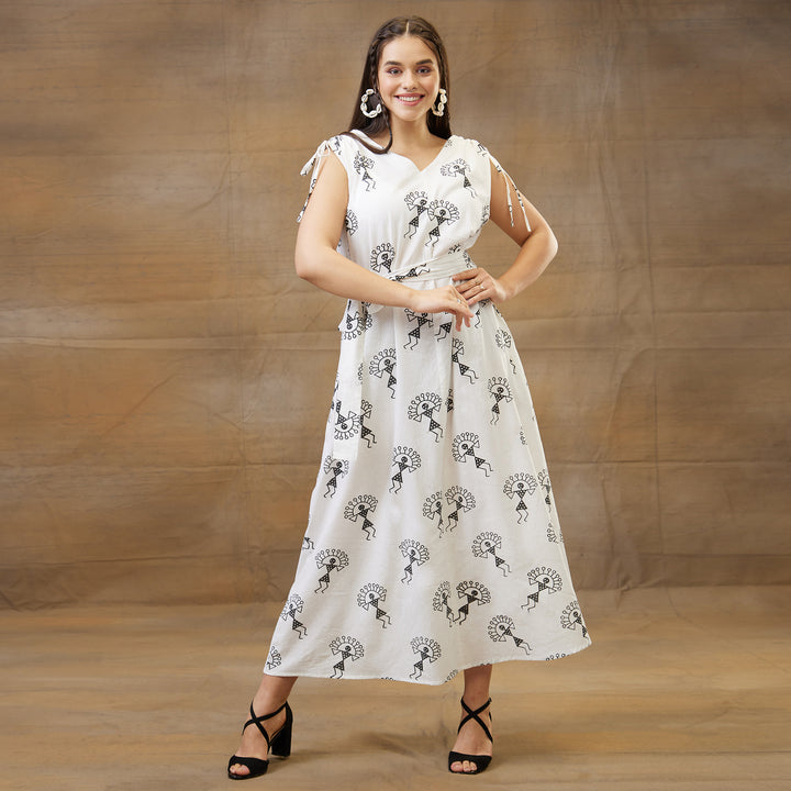 Varli Black Drawstring Long Dress - thesotr.com