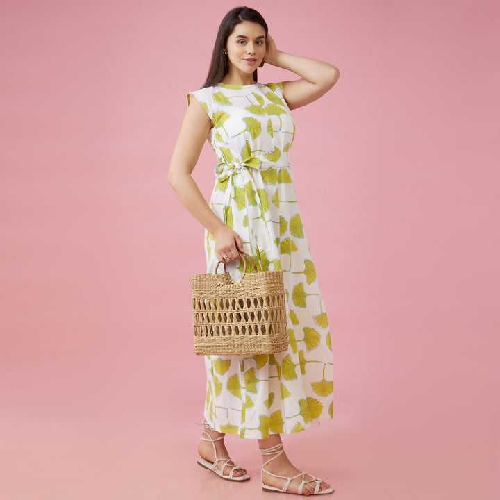 Zobo White Slit Long Dress - thesotr.com