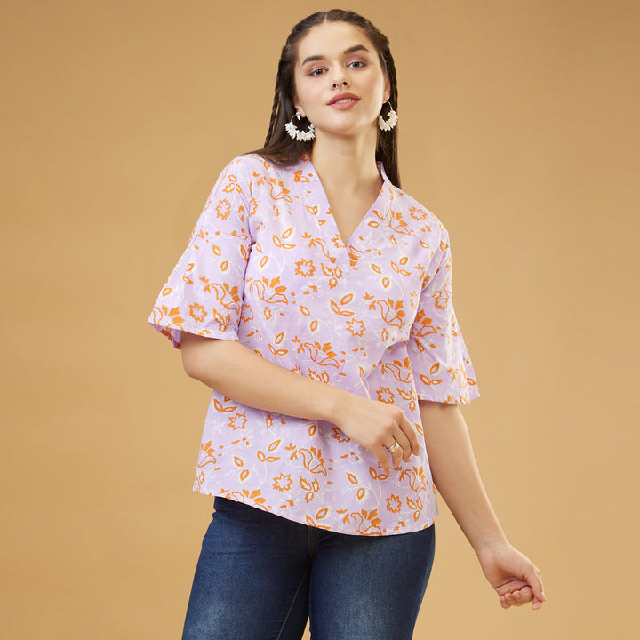 Kusuma Purple Relaxed Top - thesotr.com