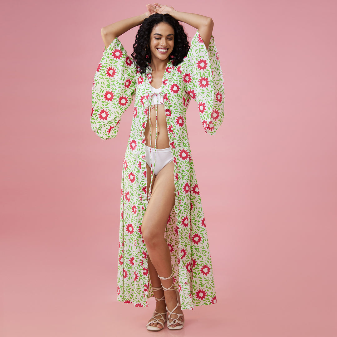 Nuru White Flare Sleeve Overlay - thesotr.com