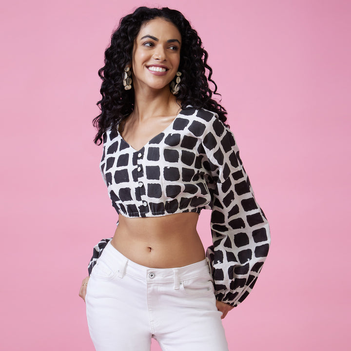 Mraba Black Crop Top - thesotr.com