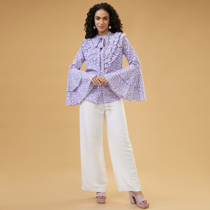 Jaal Purple Ruffle Top - thesotr.com