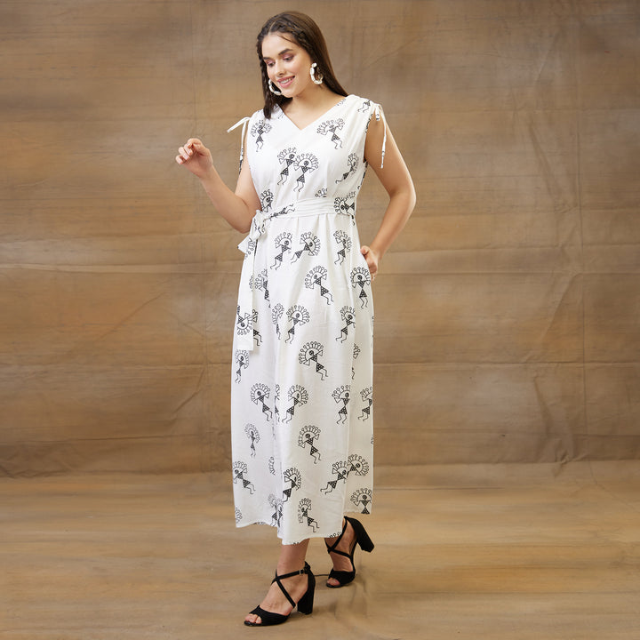Varli Black Drawstring Long Dress - thesotr.com
