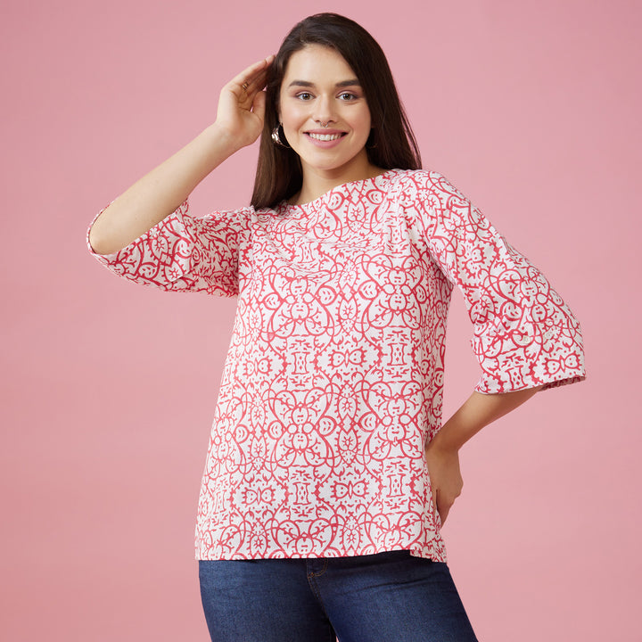 Maya Pink Back Detail Top - thesotr.com