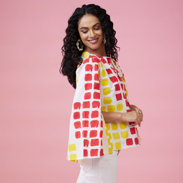 Mraba Multi Slit Sleeve Top - thesotr.com