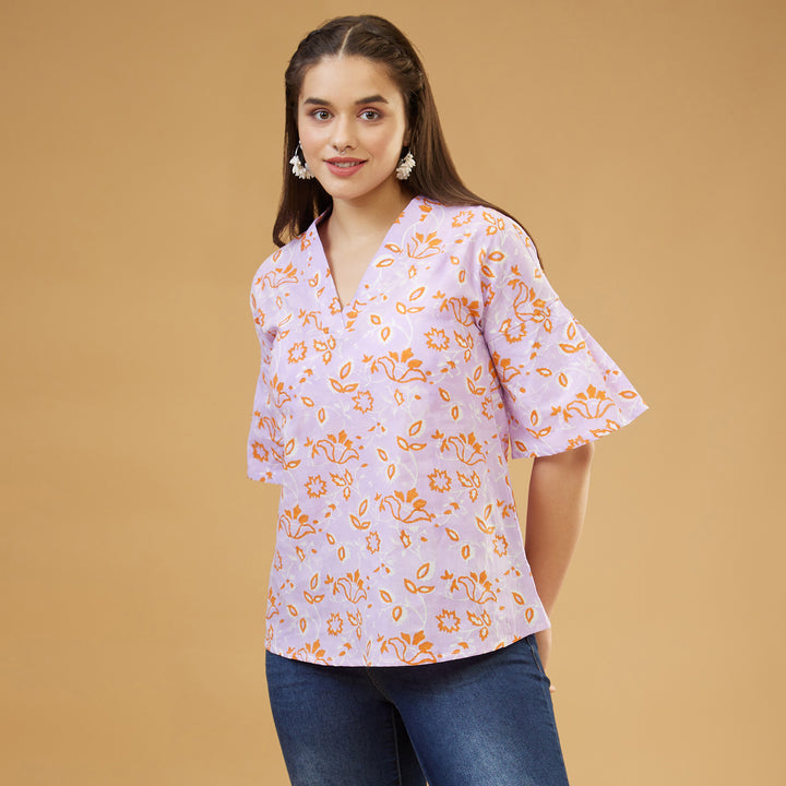 Kusuma Purple Relaxed Top - thesotr.com
