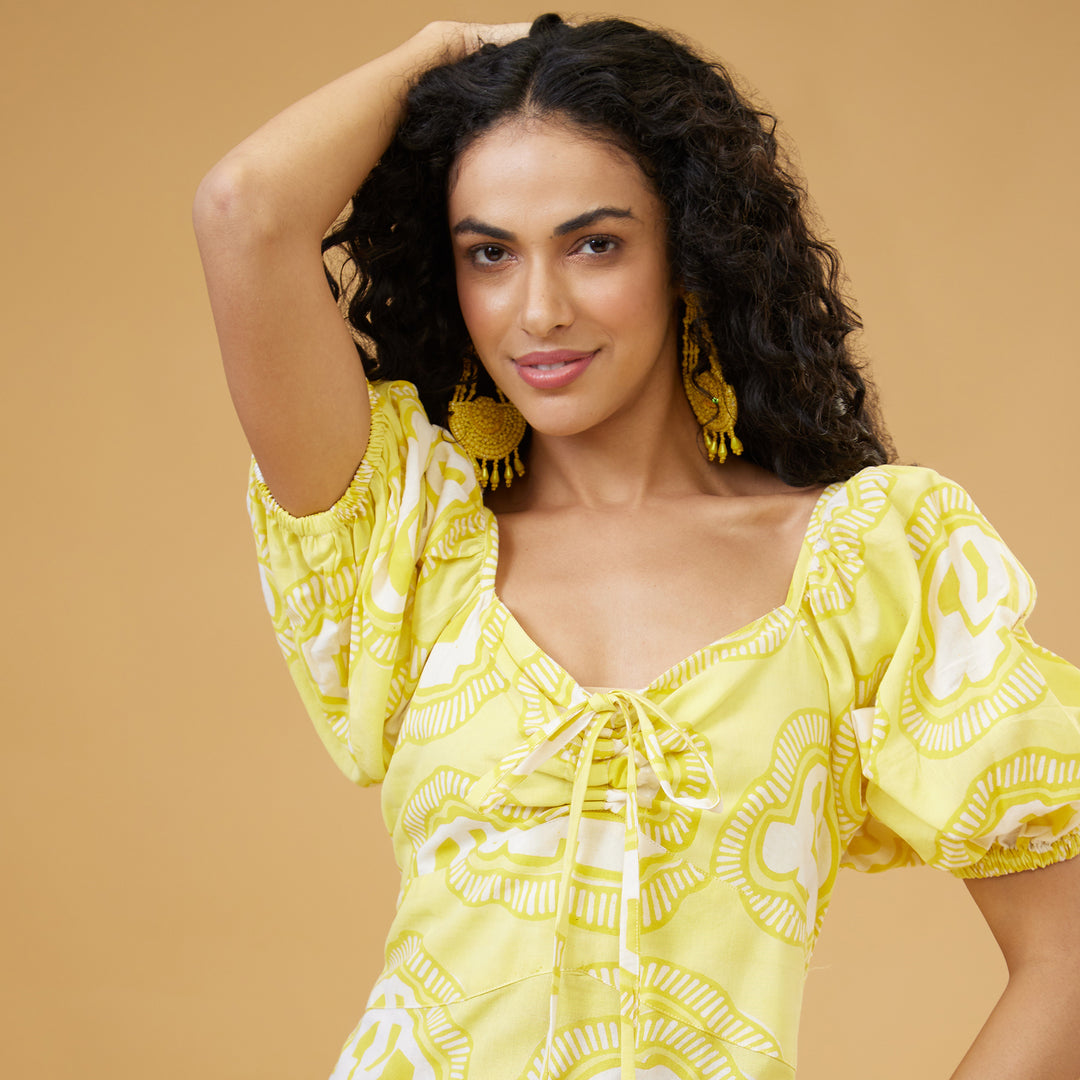 Haathi Yellow Convertable Long Dress - thesotr.com