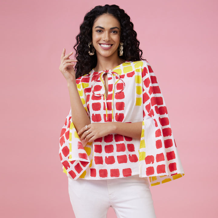 Mraba Multi Slit Sleeve Top - thesotr.com