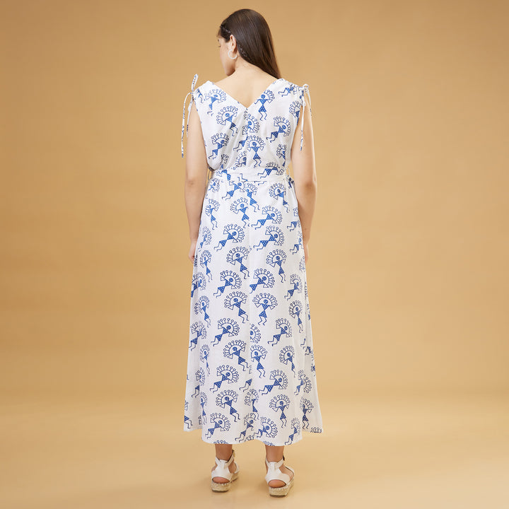 Varli Blue Drawstring Long Dress - thesotr.com