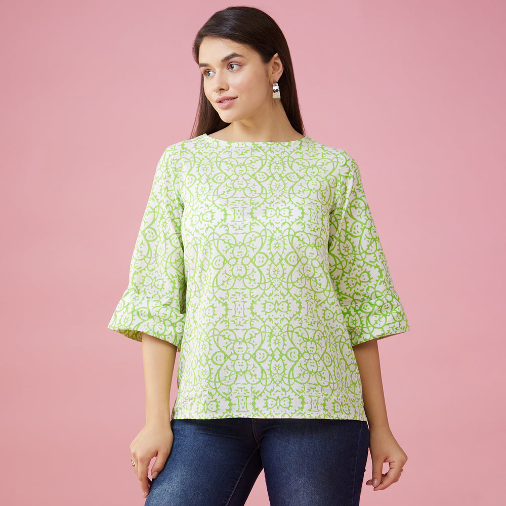 Maya Green Back Detail Top - thesotr.com