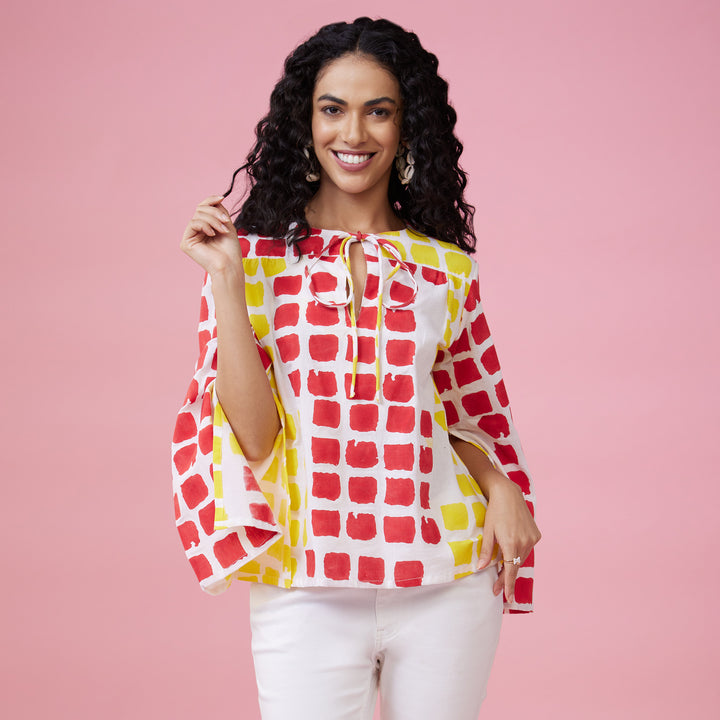 Mraba Multi Slit Sleeve Top - thesotr.com