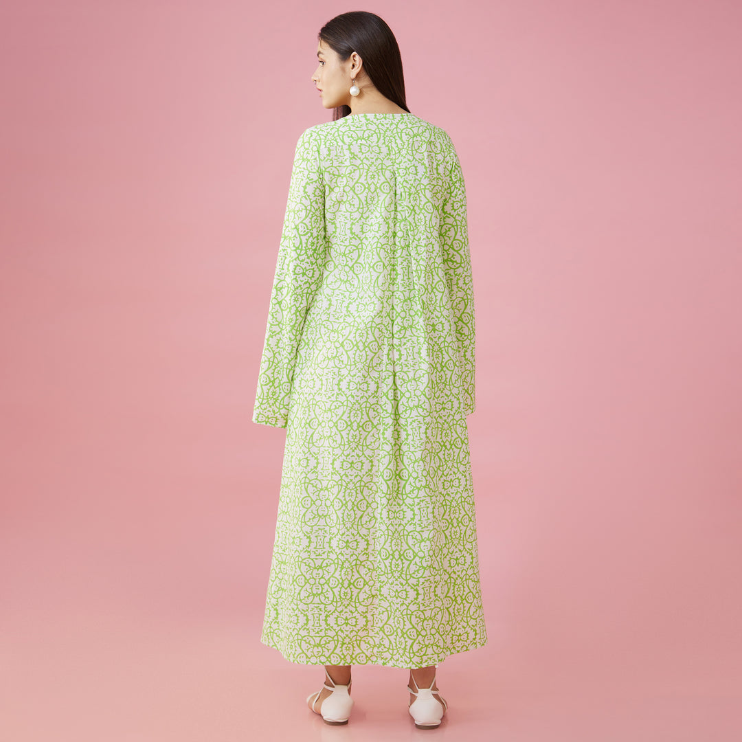 Maya Green Slit Sleeve Overlay - thesotr.com