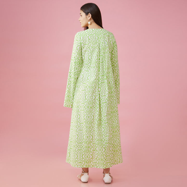 Maya Green Slit Sleeve Overlay - thesotr.com