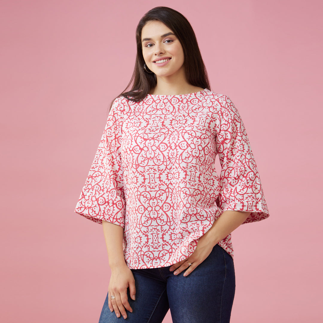 Maya Pink Back Detail Top - thesotr.com