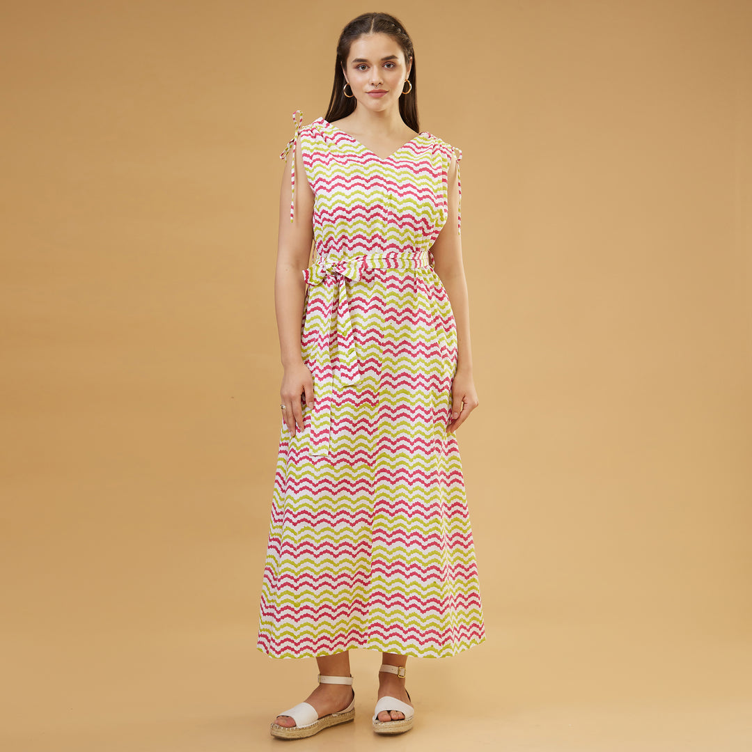 Kosi Multi Drawstring Long Dress - thesotr.com
