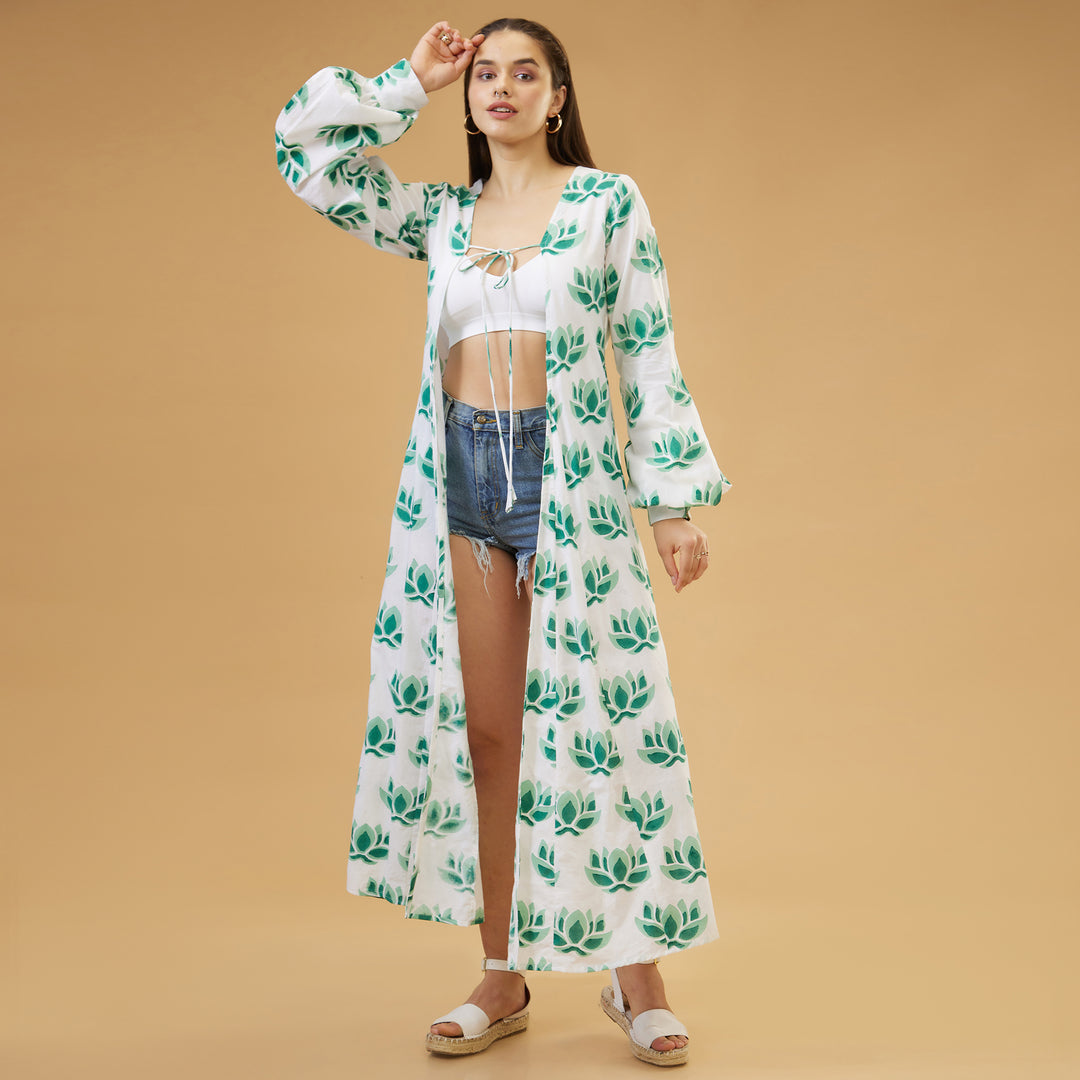 Zuri Green Peasant Sleeve Overlay - thesotr.com
