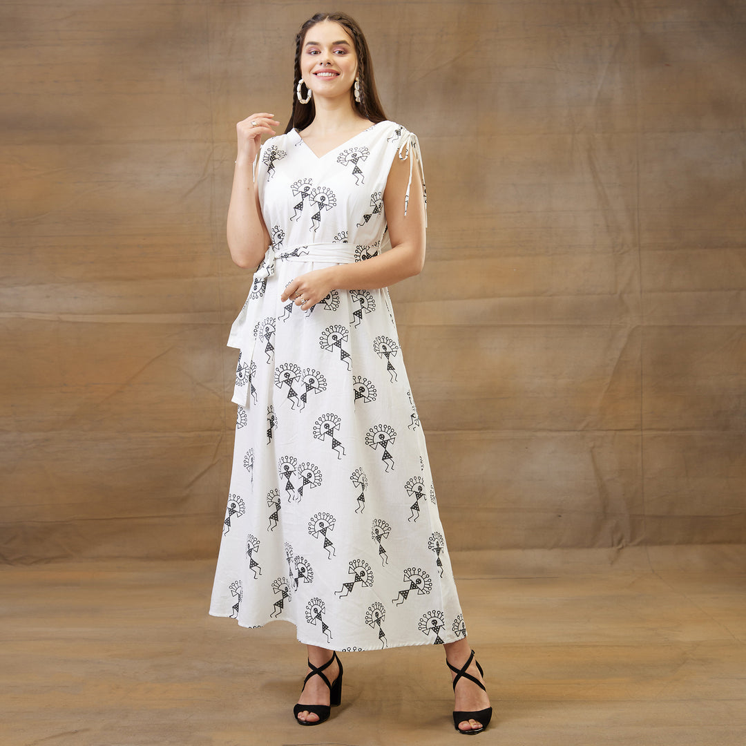 Varli Black Drawstring Long Dress - thesotr.com