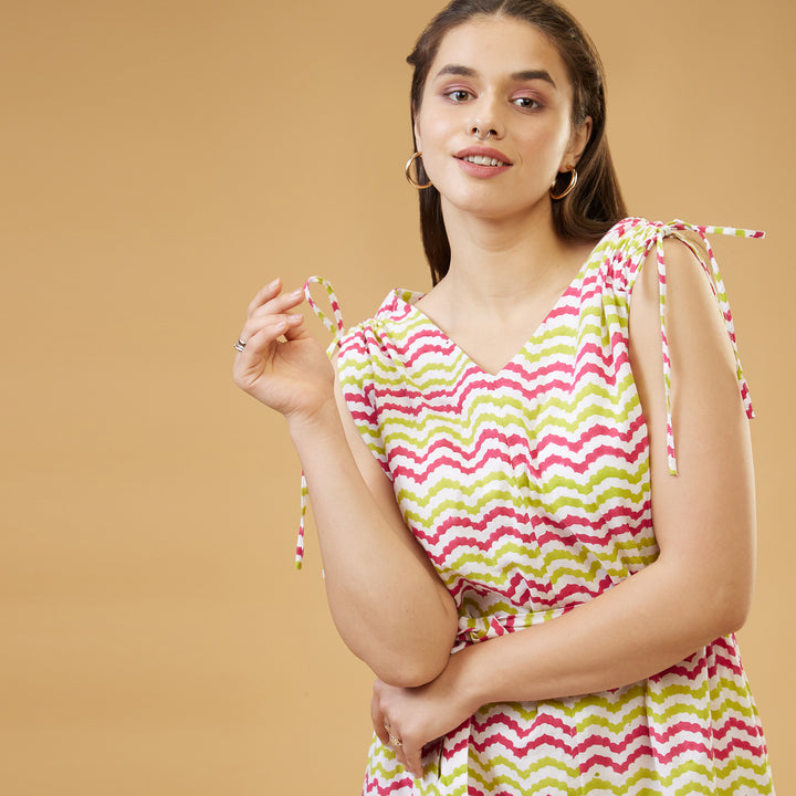 Kosi Multi Drawstring Long Dress - thesotr.com