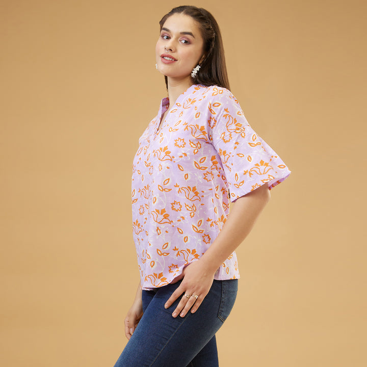 Kusuma Purple Relaxed Top - thesotr.com