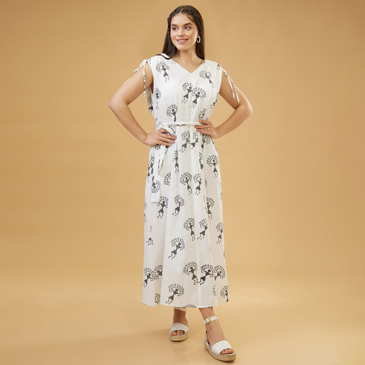 Varli Black Drawstring Long Dress - thesotr.com