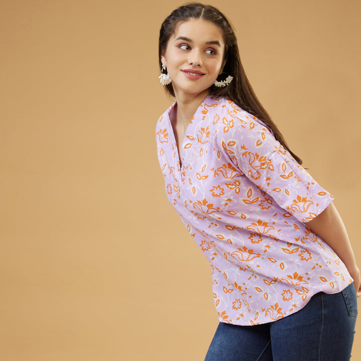 Kusuma Purple Relaxed Top - thesotr.com