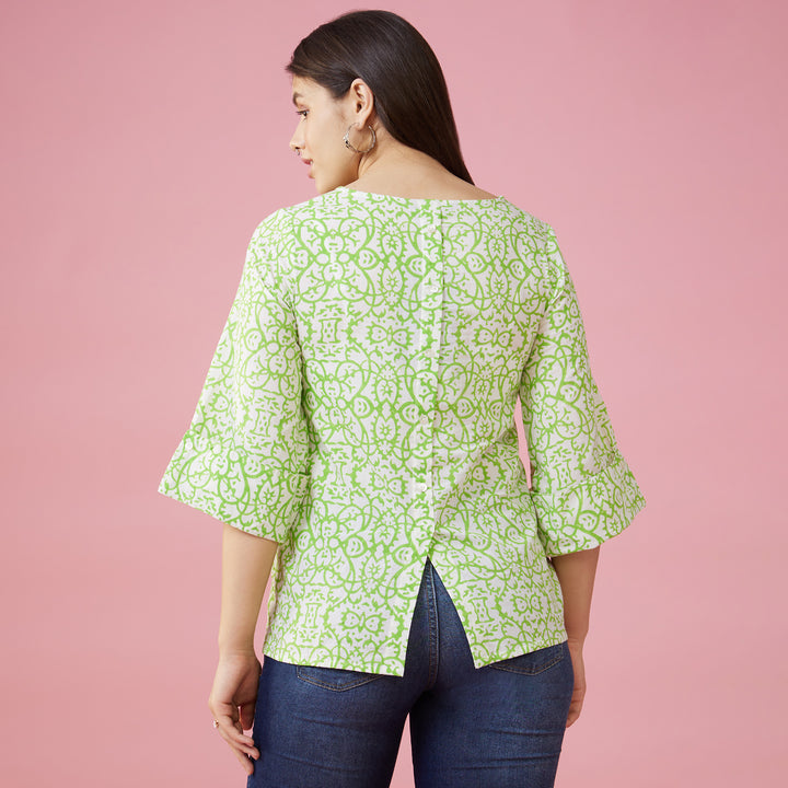 Maya Green Back Detail Top - thesotr.com